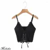 Damestanks makaka- sexy kanten riem crop tops voor vrouwen mode mouwloos ontwerp korset bustier feest top zomer bralette korte camisole