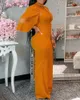 Ethnic Clothing 2023 African Women Jumpsuits Summer Clothes Elegant Overall Jumpsuit Sexy Flare Sleeve Wide Leg Pants Loose Rompers