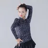 Stage Wear Adult Women Sexy Modern Dance Costumes Female Latin Dancing Top Autumn Floral Long Sleeves Competition Practice Clothes