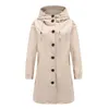 Automne et hiver nouveau imperméable à capuche décontracté long manteau en peau de mouton ample grand coupe-vent extérieur pour femmes 23 vestes en cuir pour femmes