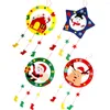 Decorative Flowers 4 Sets DIY Toys Halloween Stickers Christmas Wreath Material Package Xmas Themed Non-woven Fabric Children Kids Decors