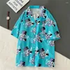 Chemisiers pour femmes Cardigan Ours de bande dessinée Impression complète Chemises décontractées Hommes Été Chemise à manches courtes Femmes Hawaiian Beach Blouse Drôle Mignon Harajuku