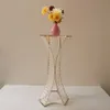 Metal Gold Wedding Centerpieces Table Decorations Flower Stand Vases Holder with Crystal Bead Chain For Party Wedding Decor