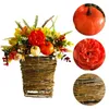 Fleurs décoratives Automne Pivoine Citrouille Couronne Pendentifs Porte Paniers Suspendus Ornements Réutilisables Thanksgiving Day Décor Pour Intérieur Extérieur