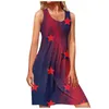 Casual Dresses Women Slim Fit Fashion Elegant Round Neck Star Gradient Color Summer Set 2023 Vestidos