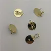 Pins Brooches 20pcs 15MM Gold Silver Color Ear Clip With Pin Copper Metal DIY Earring Finding 230621