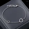 Link Bracelets SINLEERY Charm Crystal Key Heart Star Flowers For Women Silver Color Hand Chain Fashion Jewelry SSB