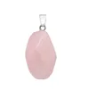 Hänghalsband oregelbundna form reiki helande naturlig rosa kvartsa Amethyster Opal Lapis Clear Crystal Facetterade pärla DIY -smycken