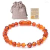 Strand Beaded Strands High Quality Natural Amber Baby Bracelet Infant Children DIY Irregular Jewelry Handmade Wristband Gift Raym22