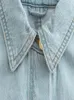 Vestes pour femmes femmes veste en jean 2023 mode simple boutonnage recadrée Tweed Blazer manteau Vintage à manches longues poches haut