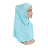 Musulman enfants filles Hijab chimio casquette tirer sur écharpe instantanée prière islamique une pièce sous-écharpe châles Wrap Fit 7-12 ans