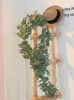 Decoratieve Bloemen Kunstmatige Eucalyptus Guirlande Met Wilgenranken Groene Planten Krans Voor Thuis Party Centerpieces Tafelloper Huwelijksboog