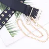 Belts Rock Bands PU Belt With Detachable Chain Women Men Punk And Roll H7EF