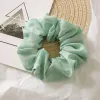 Mujeres Niñas gasa sólida Scrunchies anillo elástico lazos para el cabello accesorios Cola de Caballo titular diademas banda de goma Scrunchies JN24