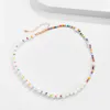 Beaded Halsband Shixin Boho Asymmetry Pearl Choker Halsband för kvinnor Män mode Summer Färgglada pärlor 2023 Jewel Girl Gift 230613