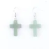 Boucles d'oreilles pendantes croix pour femmes fille bijoux cadeau pierres précieuses naturelles Aventurine Jades cristal opale pendentifs perles 1 paire IBR359