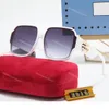 Gafas de sol para hombre, gafas de sol de diseñador de lujo, montura cuadrada, letras grandes doradas, gafas en ambos lados, gafas de sol vintage exquisitas de lujo para mujer con estuche para gafas de sol 2916