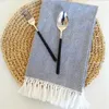 Table Napkin Cotton Wavy Tassel Clean Dish Cloth For Home And Kitchen Tea Towel Mat Dining 40x60CM