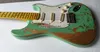 Custom Shop Heavy Relic Nitrocellulose Lacquer Green ST Guitare électrique Corps en aulne, Pont à 3 selles, Mécaniques vintage, Tremolo Bridge Whammy Bar