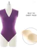 Scene Wear Ballet Rompers för flickor Backless Costume Woman Leotard ärmlös flickas kostymer Solid Color Chiffon Tops Dance