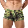 Slip Underpant Underwear Briefs Camouflage Boxer Trunks Men's Cotton Long Leg Mens