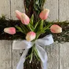 Decorative Flowers Easter Wreath Door Cross Flower Wall April Holiday Liliaceous Attachment For Spring Home Decoration