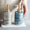 Depolama Şişeleri 1 PCS 18x7cm Seramik Sabun Dispenser Şişe Seti Banyo Şampuan Vücut Mavi