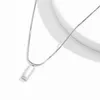 Pendant Necklaces Stainless Steel Chain with Square Necklace for Men Trendy Brick Women 2023 Fashion Unisex Jewelry 230613