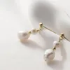 Boucles d'oreilles clous mignons élégants clous de perles pour femmes fille couleur or 925 bijoux de mariage minimalistes en argent Sterling
