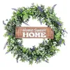 Decorative Flowers Outside Signs For Front Porch Outdoor Summer Decorations American Style Welcome Simulation Wreath Door Decoration Leaf