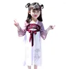 Abbigliamento etnico Hanfu Girl Abbigliamento per bambini in stile cinese Baby Tang Suit Costume piccolo Abito da sera viola dolce e adorabile 2023