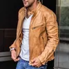 Vestes pour hommes printemps hommes en cuir PU grande taille automne Faux manteau mâle mode moto vêtements d'extérieur coupe-vent pardessus motard