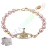 Saturne Bracelet Pearl Strand Diamond Diamond Tennis Planet Bracelets Femme Gold Designer JewelryFashion Accessoires avec boîtes 4Color0.1233