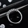Anelli a grappolo KUGG Real 3MM VVS1 Moissanite Row 925 Sterling Silver 7 Stones Diamond For Women Fine Wedding Jewelry Gift