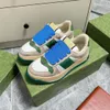 Scarpe di lusso Vintage Screener Dirty Leather Web designer Sneaker piattaforma bianco beige ebano verde ossidiana grigio fragola stampato uomo donna Sneakers classiche 02