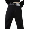 Vaqueros de mujer 2023 Vintage mujer negro cintura alta moda coreana estilo de calle pierna ancha Jean mujer holgado pantalón recto D
