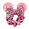 Accessori per capelli Fancy Mouse Ears Cravatte Festival Donna Velvet Scrunchie Paillettes Bow Bands per ragazze Abbigliamento natalizio