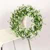 Dekorativa blommor Baby's Breath Ornament Floral Wreath för Thanksgiving Halloween Holiday Party Decor Easy To Hang Leaves Decoration