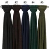 Scarves Pom Pleated Chiffon Hijab Scarf For Women Crinkle Hijabs Long Shawl Solid Headscarf Wraps Headband Turbans