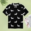 Damen T-Shirts Wiener Hund Print T-Shirt Dackel Silhouette Ziemlich Kurzarm Casual T-Shirt Sommer Grafik T-Shirts 4XL 5XL 6XL