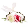 Fleurs décoratives Fleur Artificielle Bandeaux Enfants Simulation Guirlande De Mariage Guirlande Casque Couronne Fille Femmes Floral Coiffe Cheveux