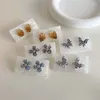 Brincos de cristal borboleta para mulheres coração flor na moda festa de casamento joias coreanas meninas acessórios presentes 2023