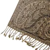 Scarves Pashmina Silk Scarf Shawl Wrap Stole Big Paisley Jacquard Rave 2 Layers Reversible Classic Fringe For Women 70X180cm 240g