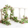 Dekorativa blommor 2,3 m rosen Artificial Flower for Wedding Garland White Home Room Decoration Spring Autumn Garden Arch Decor Diy Fake Vine