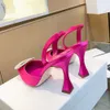 Rear Sling High-heeled Dress Shoe Pumps Women's Sandals Silk Fabric Rhinestone Decoration Pointed Toes Evening Designers High Shoes Factory Footwear with box