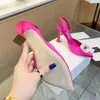 Rear Sling High-heeled Dress Shoe Pumps Women's Sandals Silk Fabric Rhinestone Decoration Pointed Toes Evening Designers High Shoes Factory Footwear with box