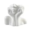 Wazony sadza stolik półka artystyczna Artystyczna część nowoczesna rzeźba ludzka ciało biuro w kształcie twarzy wystrój domu ceramiczny wazon kwiatowy