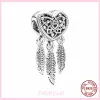 Pandora Charm için 925 Gümüş Boncuklar Takımlar Rüya Catcher Shanly Heart Yolu Cazibesi Set Kolye