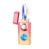 Creative Gradient Torch Lighter New Double Fire Lighter Jet Windproof Flint Gas Lighter Inflated Cigarette Accessories Gadgets