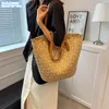 wholesale ladies shoulder bags 2 colors French summer holiday travel beach straw hollow handbag large-capacity woven backpack street fashion tassel tote bag 11976